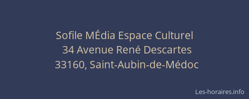 Sofile M&Eacute;dia Espace Culturel