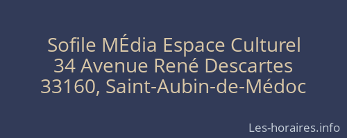 Sofile MÉdia Espace Culturel