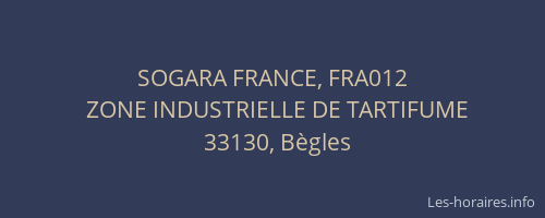 SOGARA FRANCE, FRA012