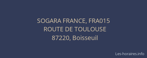 SOGARA FRANCE, FRA015