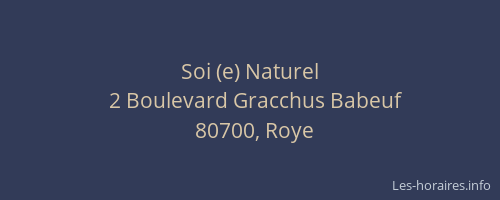 Soi (e) Naturel