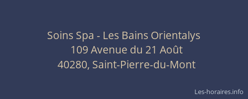 Soins Spa - Les Bains Orientalys