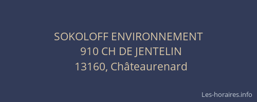 SOKOLOFF ENVIRONNEMENT