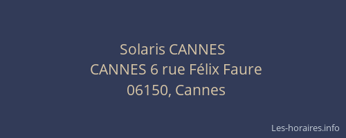 Solaris CANNES