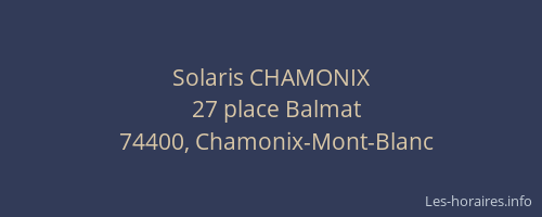 Solaris CHAMONIX
