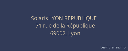 Solaris LYON REPUBLIQUE