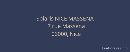 Solaris NICE MASSENA