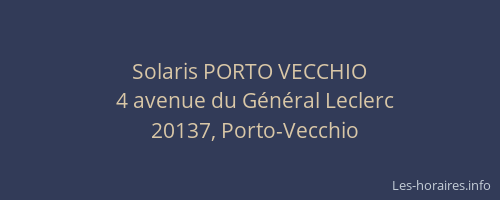 Solaris PORTO VECCHIO