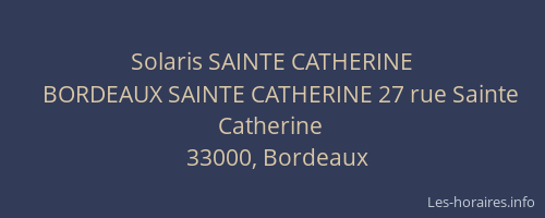 Solaris SAINTE CATHERINE