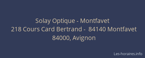 Solay Optique - Montfavet