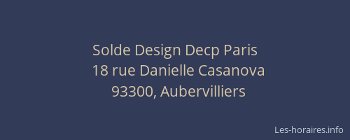 Solde Design Decp Paris