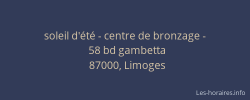 soleil d'été - centre de bronzage -