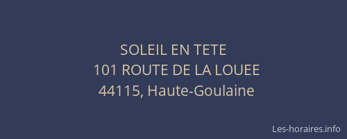 SOLEIL EN TETE