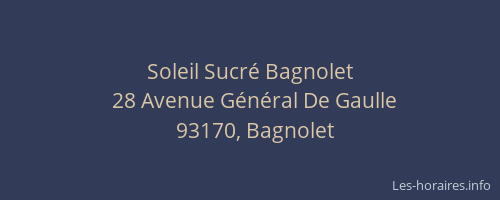 Soleil Sucré Bagnolet
