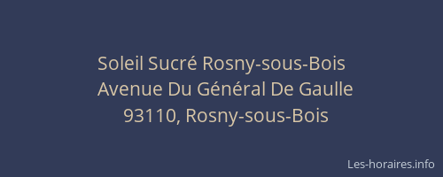 Soleil Sucré Rosny-sous-Bois