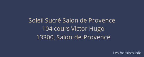 Soleil Sucré Salon de Provence
