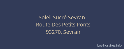 Soleil Sucré Sevran