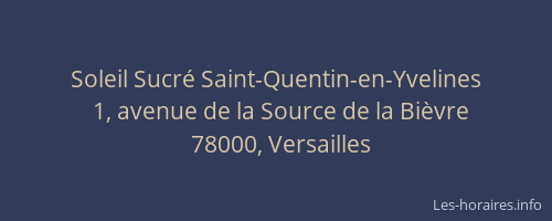 Soleil Sucré Saint-Quentin-en-Yvelines