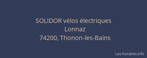 SOLIDOR v&eacute;los &eacute;lectriques
