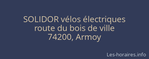SOLIDOR vélos électriques