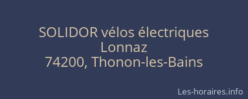 SOLIDOR vélos électriques