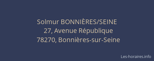 Solmur BONNIÈRES/SEINE