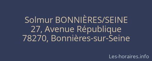 Solmur BONNIÈRES/SEINE