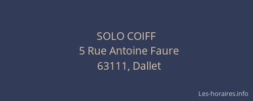 SOLO COIFF