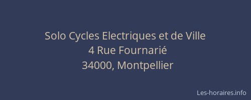 Solo Cycles Electriques et de Ville