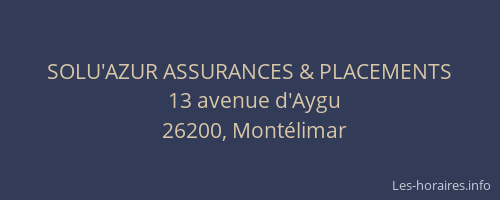 SOLU'AZUR ASSURANCES & PLACEMENTS