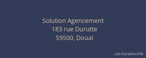 Solution Agencement