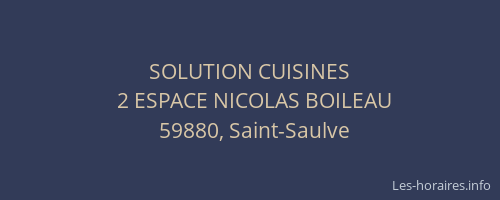SOLUTION CUISINES