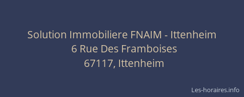 Solution Immobiliere FNAIM - Ittenheim