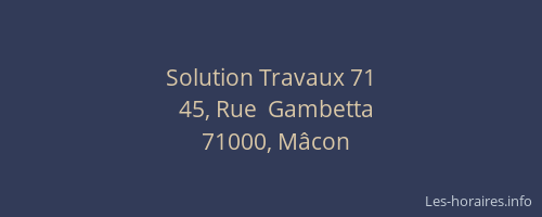 Solution Travaux 71