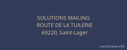 SOLUTIONS MAILING