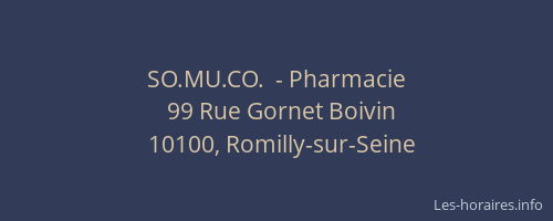 SO.MU.CO.  - Pharmacie