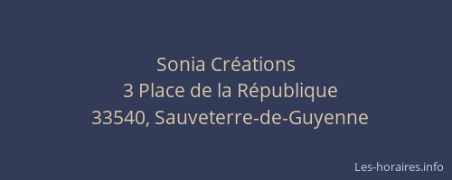 Sonia Cr&eacute;ations