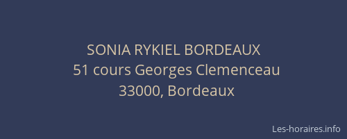 SONIA RYKIEL BORDEAUX
