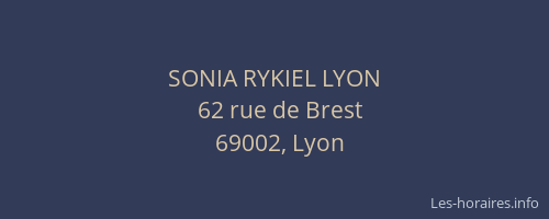 SONIA RYKIEL LYON