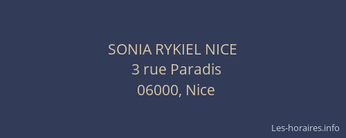 SONIA RYKIEL NICE