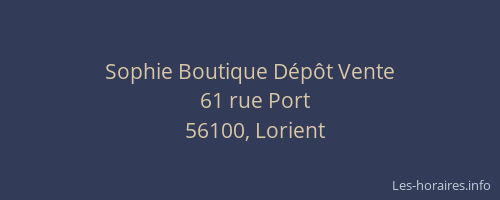 Sophie Boutique Dépôt Vente