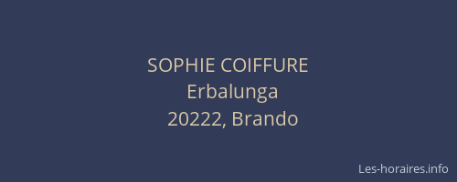 SOPHIE COIFFURE
