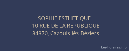 SOPHIE ESTHETIQUE