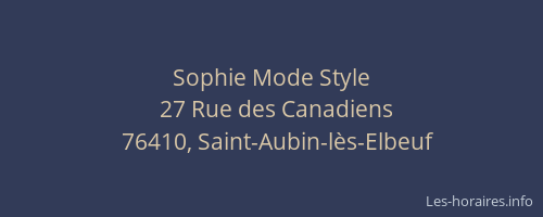 Sophie Mode Style