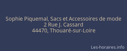 Sophie Piquemal, Sacs et Accessoires de mode