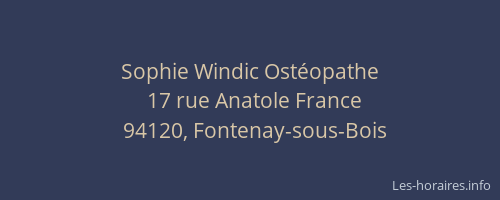 Sophie Windic Ostéopathe