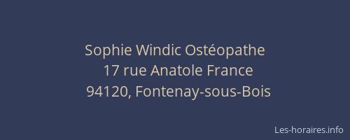 Sophie Windic Ost&eacute;opathe