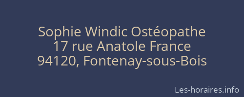 Sophie Windic Ostéopathe
