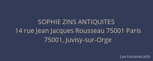 SOPHIE ZINS ANTIQUITES