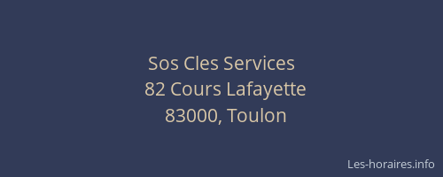 Sos Cles Services